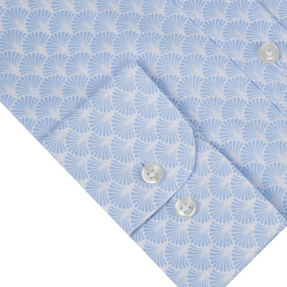 TWN Sky Blue Patterned Dress/Casual Shirt - Picture 4 of 4